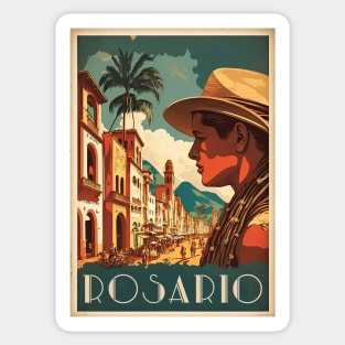 Rosario Argentina Vintage Travel Art Poster Sticker